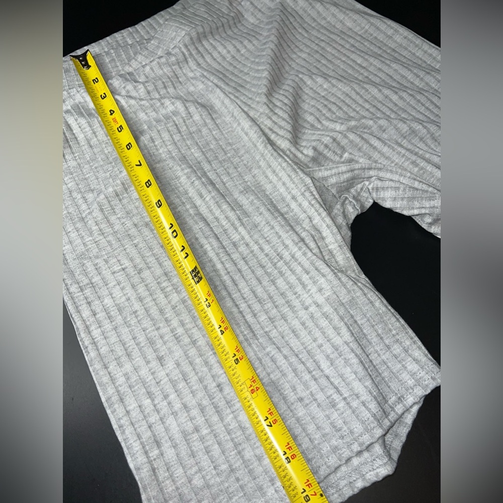 Misguided Grey Ribbed Solid Gray Cross Waist Bike… - image 7